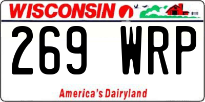WI license plate 269WRP