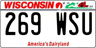 WI license plate 269WSU