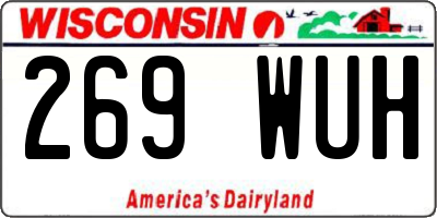 WI license plate 269WUH