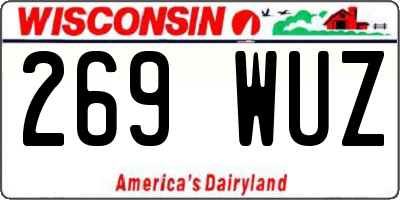 WI license plate 269WUZ