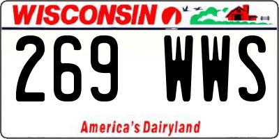 WI license plate 269WWS