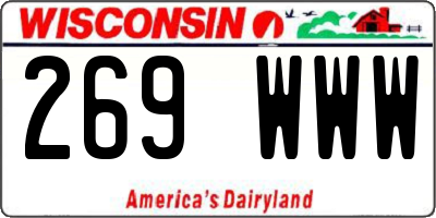 WI license plate 269WWW