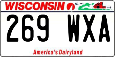 WI license plate 269WXA