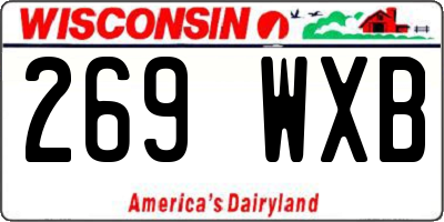 WI license plate 269WXB
