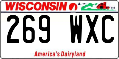 WI license plate 269WXC
