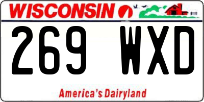 WI license plate 269WXD