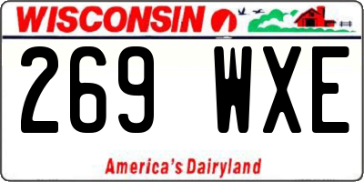 WI license plate 269WXE