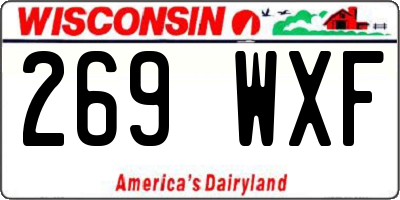 WI license plate 269WXF