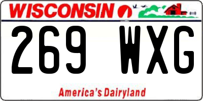 WI license plate 269WXG