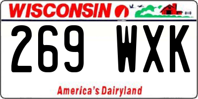 WI license plate 269WXK