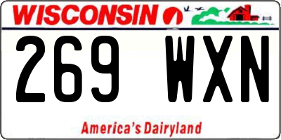 WI license plate 269WXN
