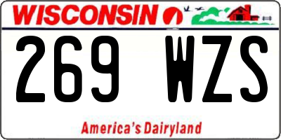 WI license plate 269WZS
