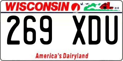 WI license plate 269XDU