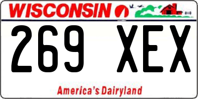 WI license plate 269XEX