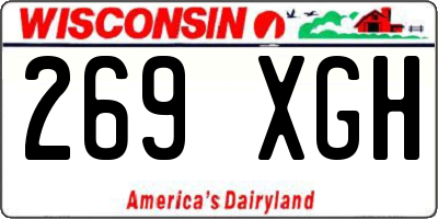 WI license plate 269XGH