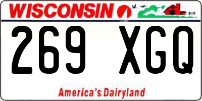 WI license plate 269XGQ