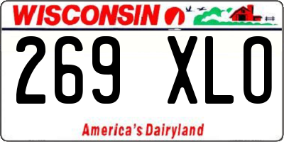 WI license plate 269XLO