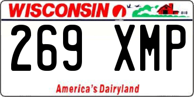 WI license plate 269XMP