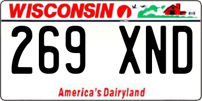 WI license plate 269XND