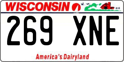 WI license plate 269XNE