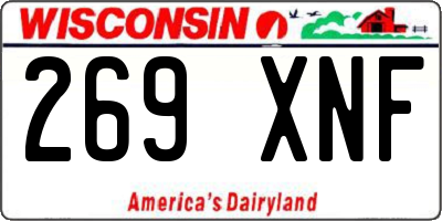 WI license plate 269XNF