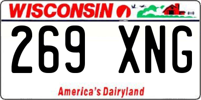 WI license plate 269XNG