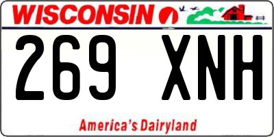 WI license plate 269XNH