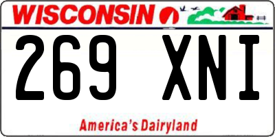 WI license plate 269XNI
