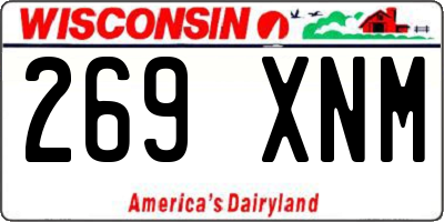WI license plate 269XNM