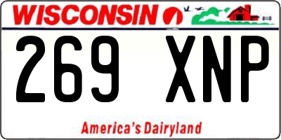 WI license plate 269XNP