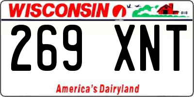 WI license plate 269XNT