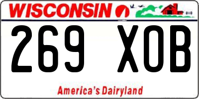 WI license plate 269XOB