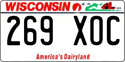 WI license plate 269XOC