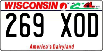 WI license plate 269XOD