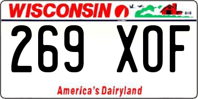 WI license plate 269XOF