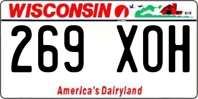WI license plate 269XOH