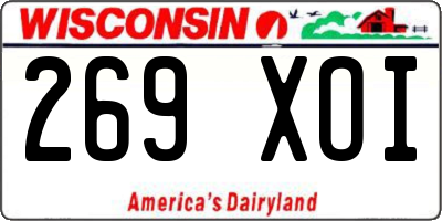 WI license plate 269XOI
