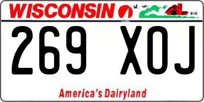 WI license plate 269XOJ