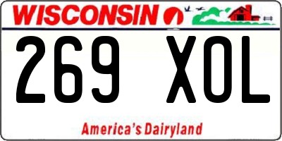 WI license plate 269XOL