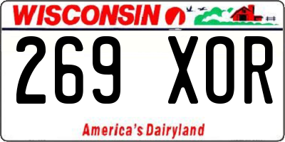 WI license plate 269XOR