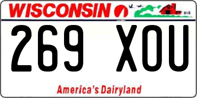 WI license plate 269XOU