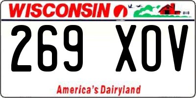 WI license plate 269XOV