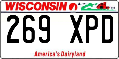 WI license plate 269XPD