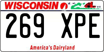 WI license plate 269XPE