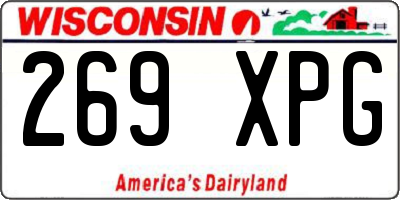 WI license plate 269XPG