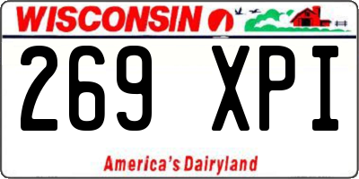 WI license plate 269XPI