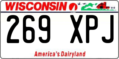 WI license plate 269XPJ