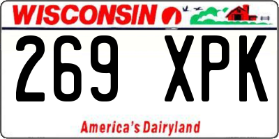 WI license plate 269XPK