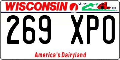 WI license plate 269XPO