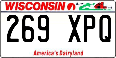 WI license plate 269XPQ